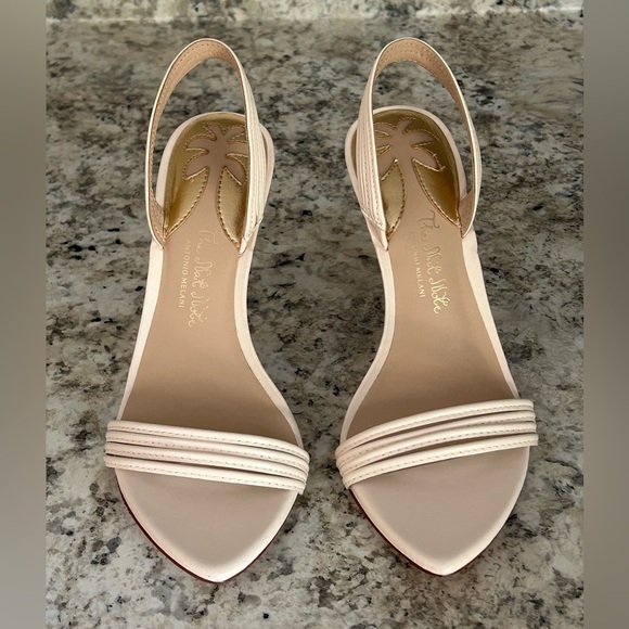 New Antonio Melani Nat Note, Granada Leather Heel Sandal in Sweet Cream Size 7.5 - Picture 2 of 11